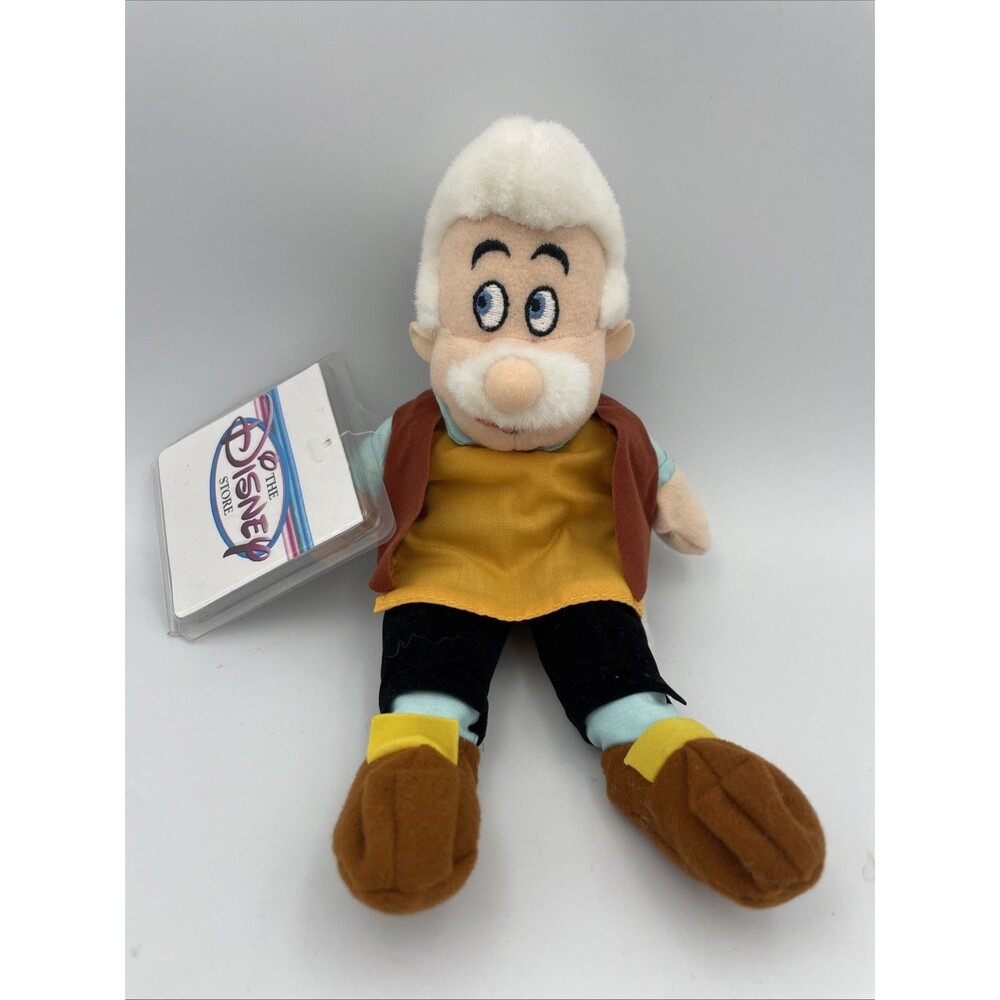 Disney Store Pinocchio Vintage Geppetto Mini Bean Bag Plush 8”
